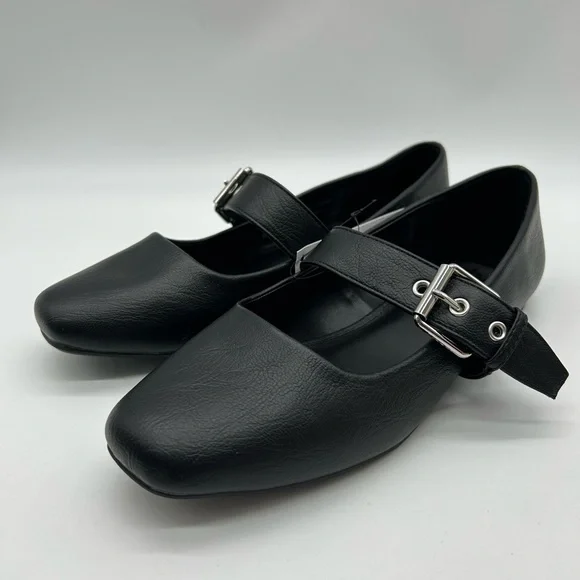 DV by Dolce Vita Black Mary Jane Flats with Silver Buckle – Size 9 NWB - Picture 5 of 10
